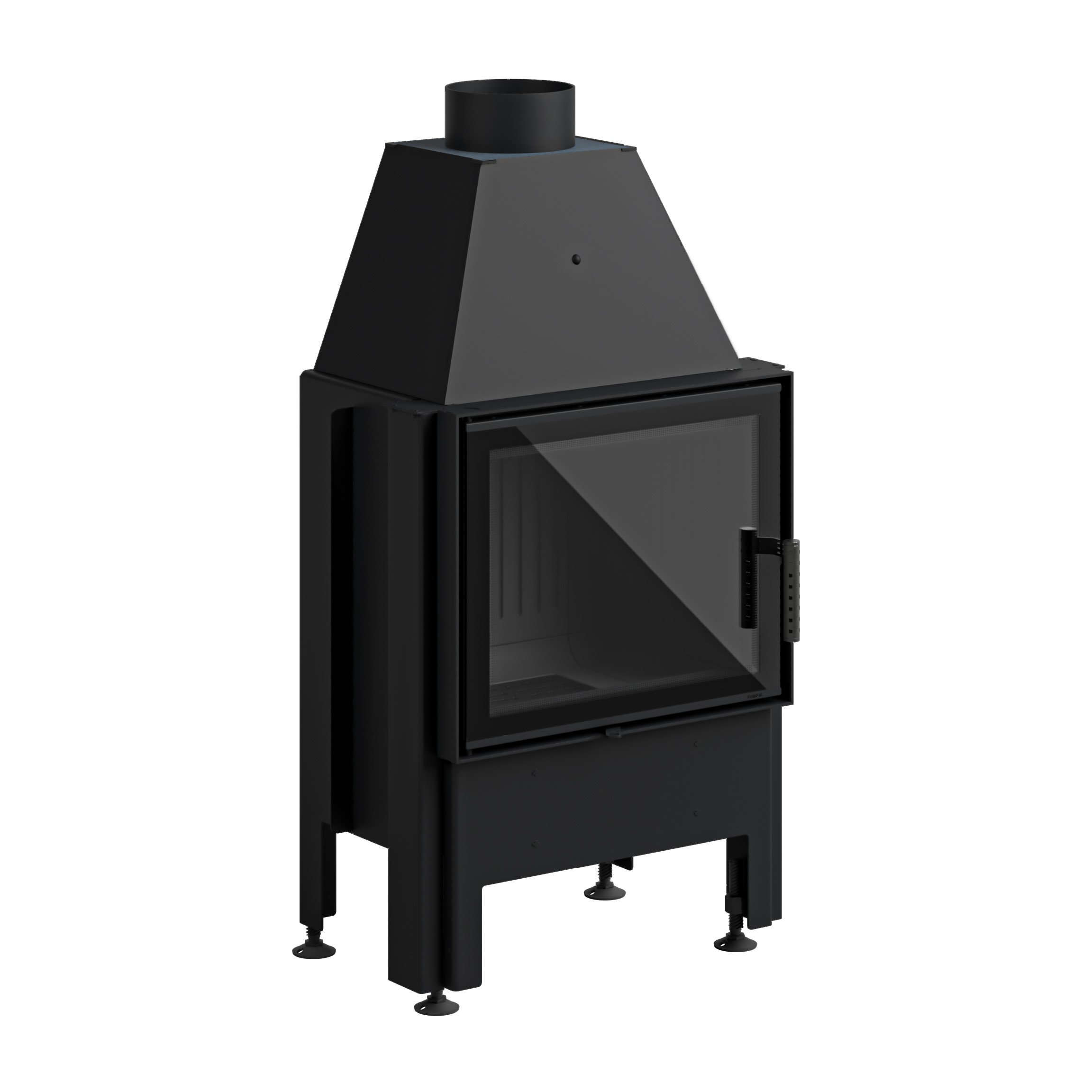 Zestaw kominek powietrzny stalowy KRATKI LUCY BLACK 12 kW Ø 200 z akcesoriami SM XT BL - Zestaw kominek powietrzny stalowy KRATKI LUCY BLACK 12 kW Ø 200 z akcesoriami